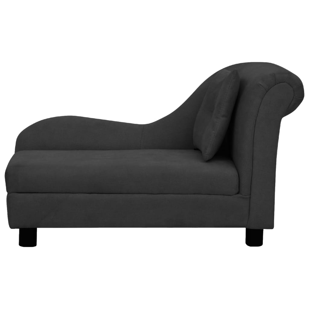 Vidaxl Dog Bank con cuscino 83x44x44 cm peluche nero