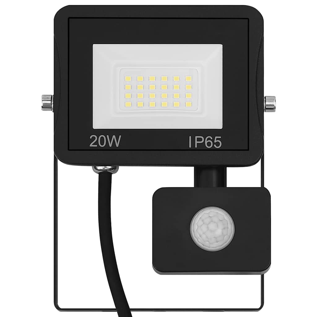 Foco VidaXL con sensor LED 20 W blanco cálido