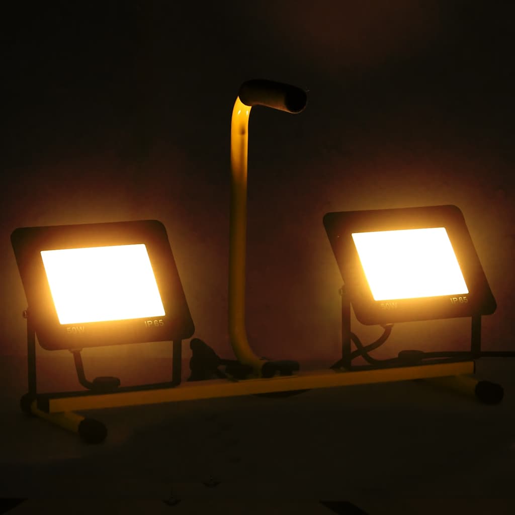 Vidaxl Spotlight con manico LED 2x50 W Warm White