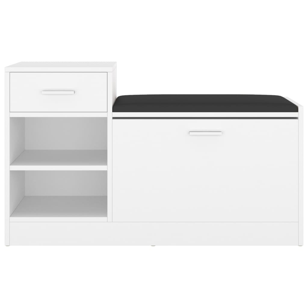 Vidaxl Shoes Bank 94.5x31x57 cm de madera procesada blanca