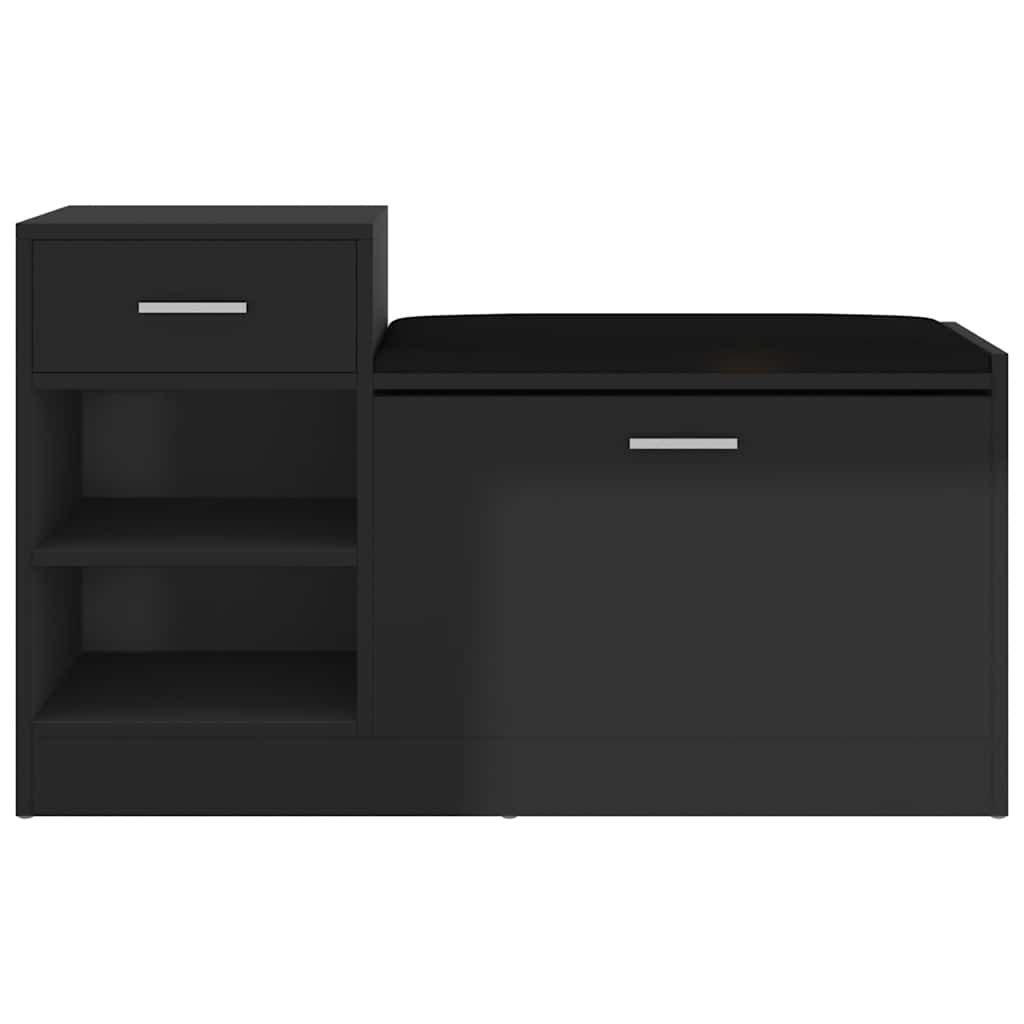 Divano per scarpe Vidaxl 94.5x31x57 cm in legno trasformato Black nero