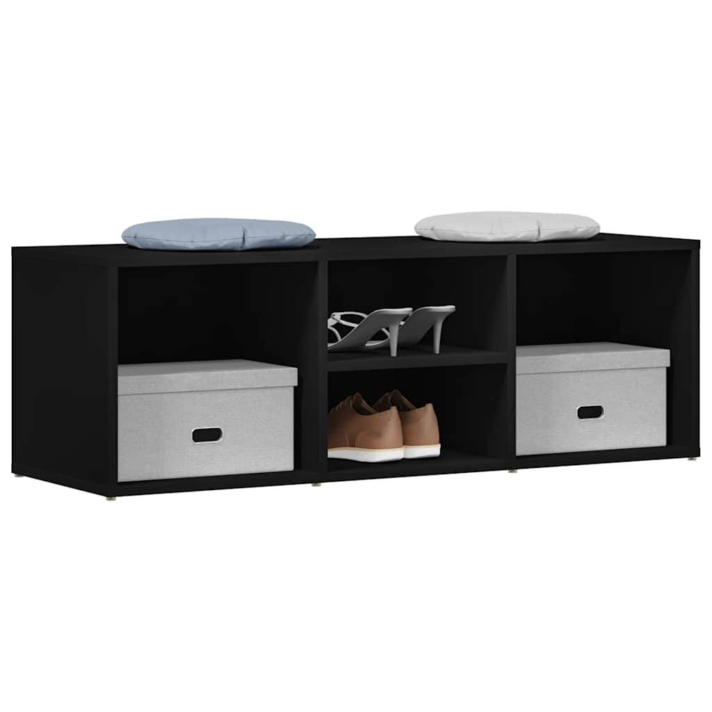 Banco de almacenamiento de zapatos Vidaxl 105x35x35 cm de madera propiedad de madera negra