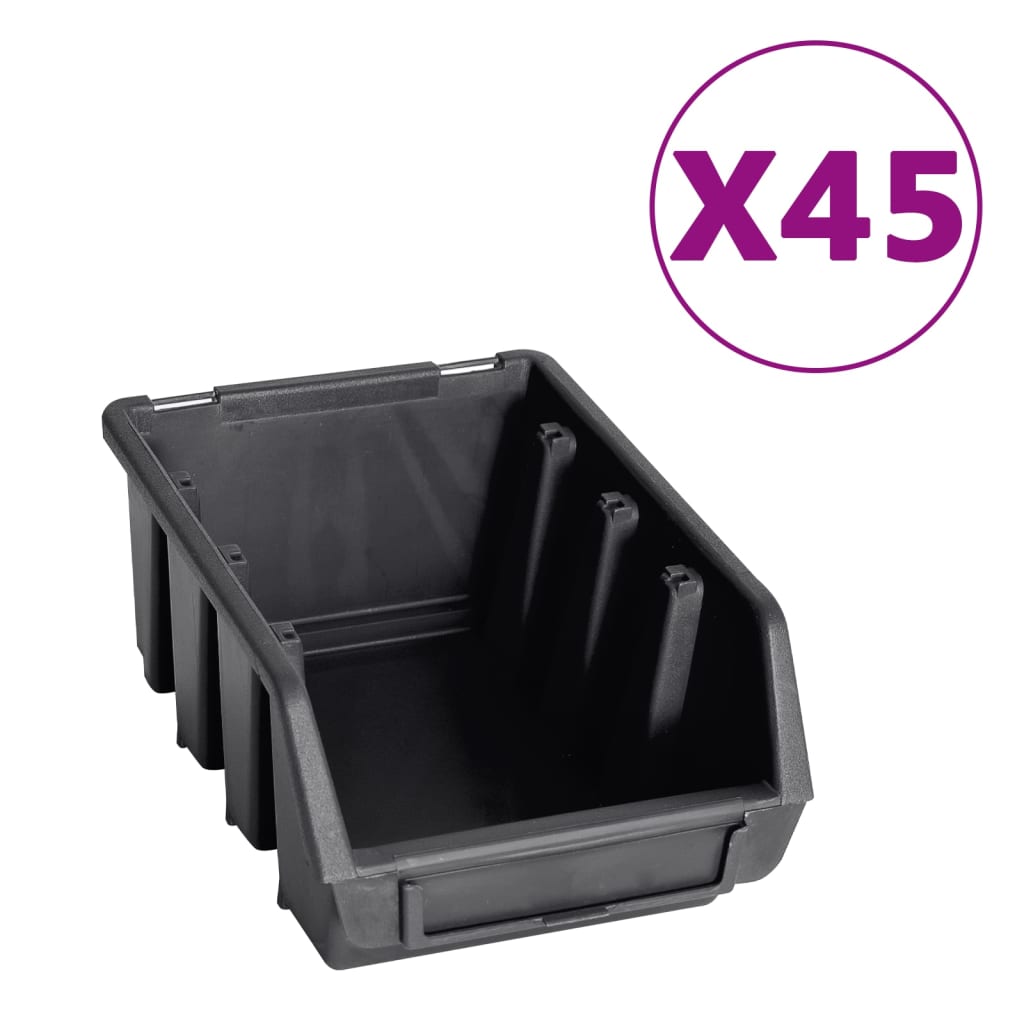 VIDAXL Juego de almacenamiento de 96 partes con paneles de pared rojo y negro
