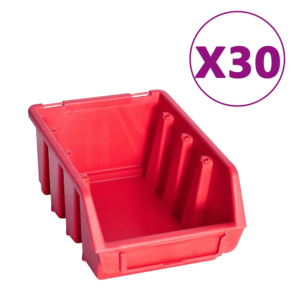 Vidaxx Juego de contenedores de almacenamiento de 136 piezas con paneles de pared en rojo y negro