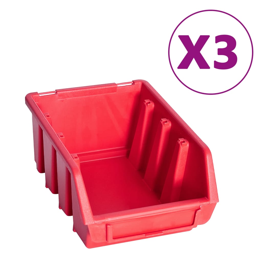 Vidaxl de almacenamiento de 8 piezas con panel de pared rojo y negro