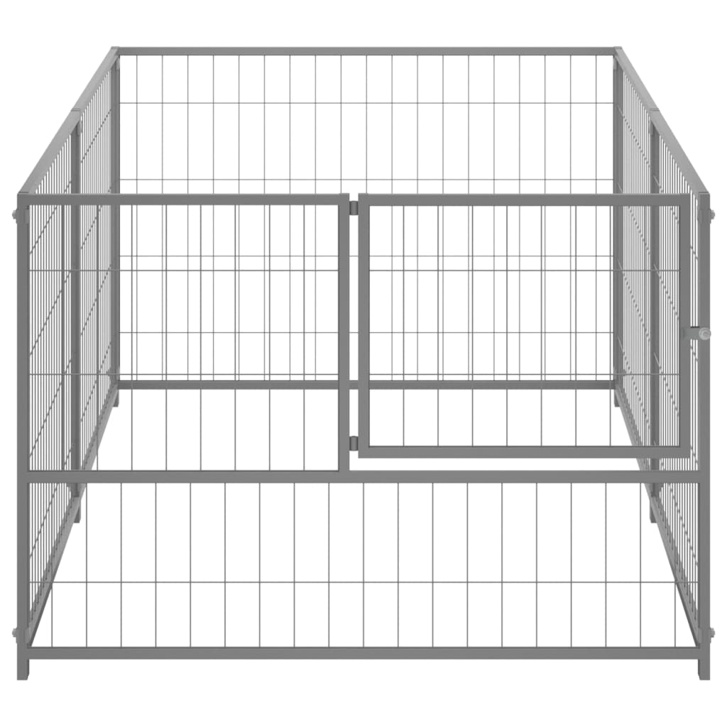 Kennel de perros Vidaxl 200x100x70 cm de acero de plata de color