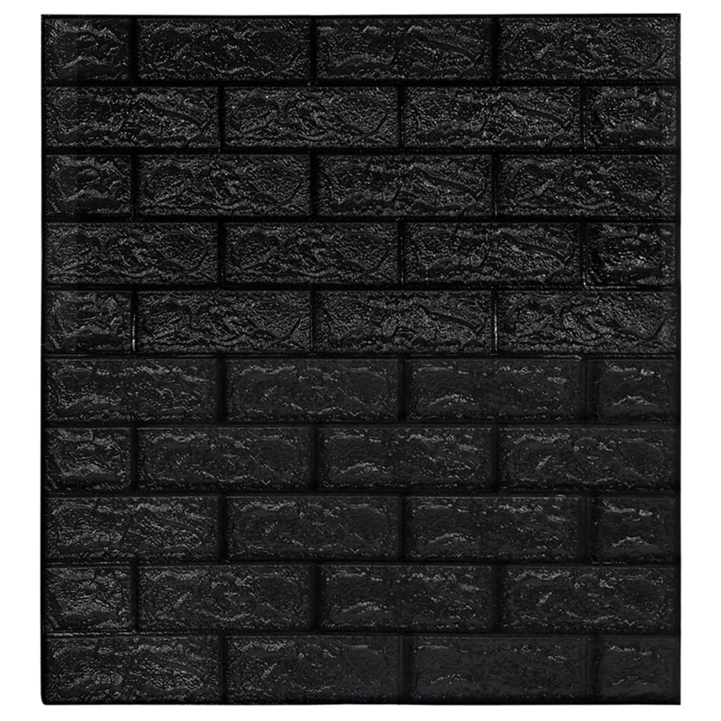 Vidaxl 3D Fondo de pantalla Autoadhesivo 20 ST Brick Black