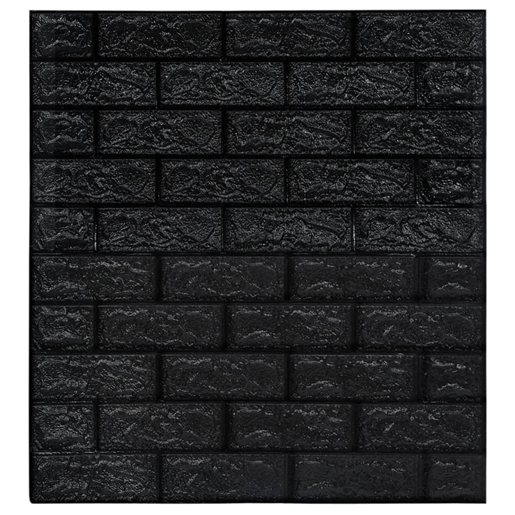 Vidaxl 3D Wallpaper autoadesivo 40 St Brick Black