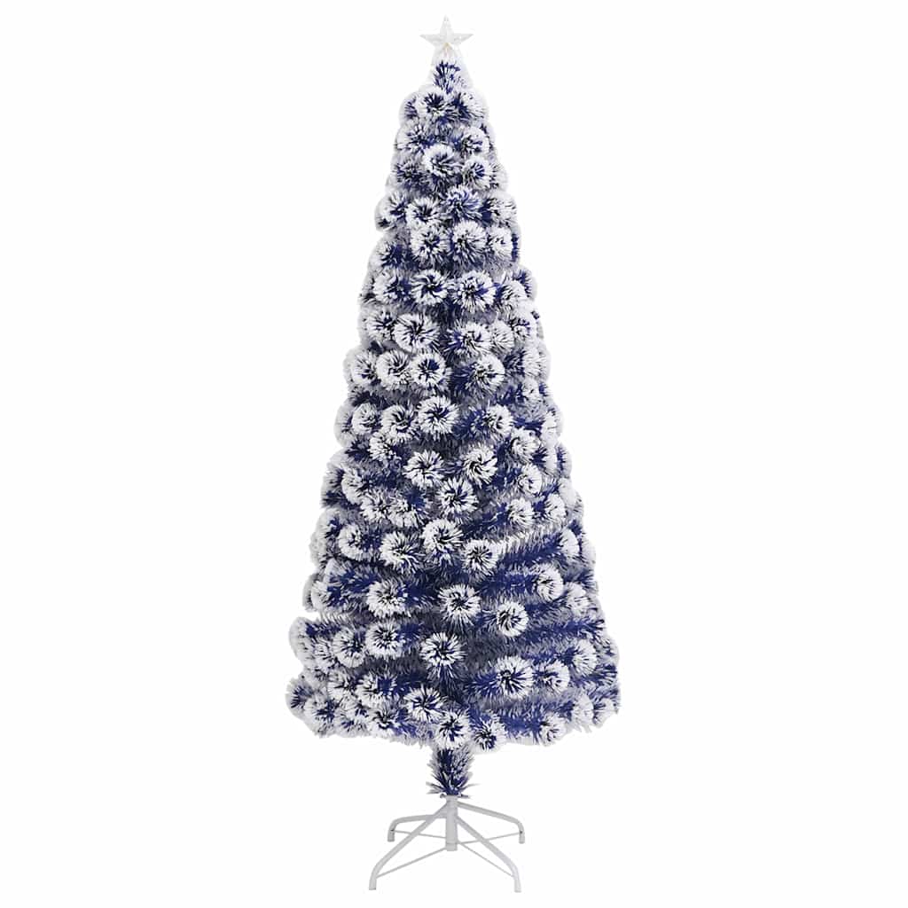 Vidaxl Kunstkerstboom con iluminación de 180 cm de fibra óptica blanca y azul