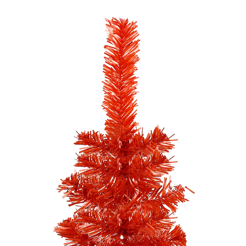 Vidaxl Árbol de Navidad estrecho 150 cm rojo