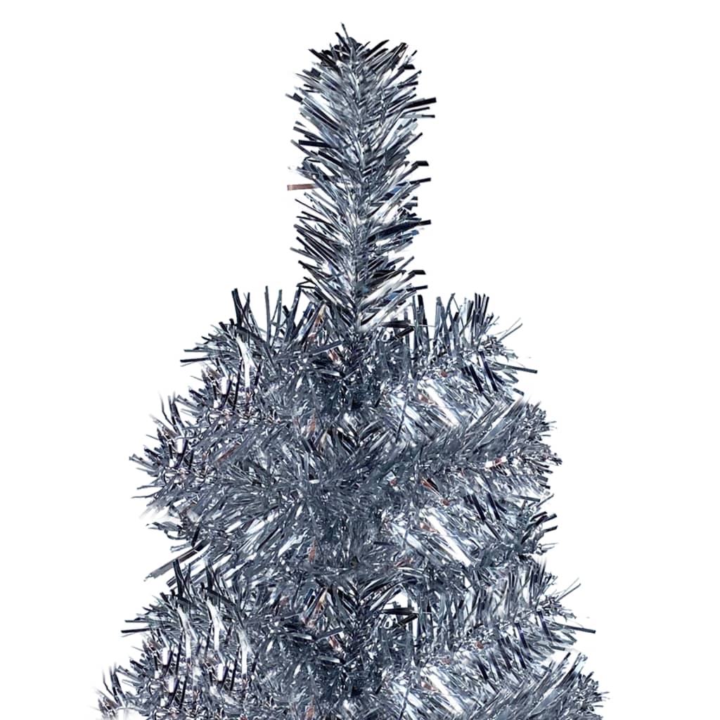Vidaxl Árbol de Navidad estrecho 120 cm de color plateado