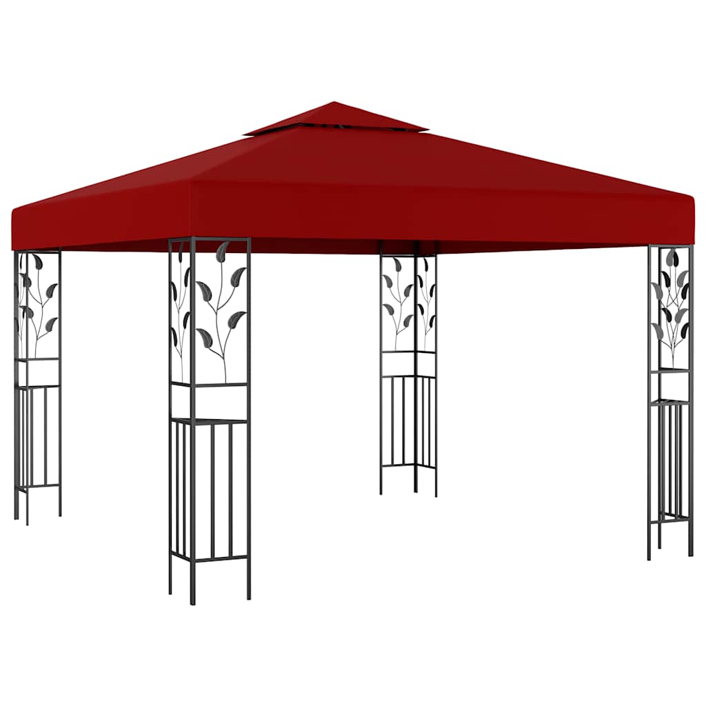 Vidaxl prieel met led-lichtslinger 3x3 m wijnrood