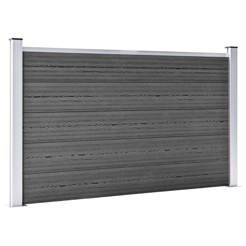 Panel de cerca de Vidaxl Conjunto de 526x105 CM HKC Negro