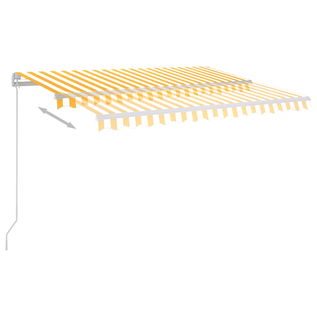 Vidaxl Luifel estendibile manualmente con LED 300x250 cm giallo e bianco
