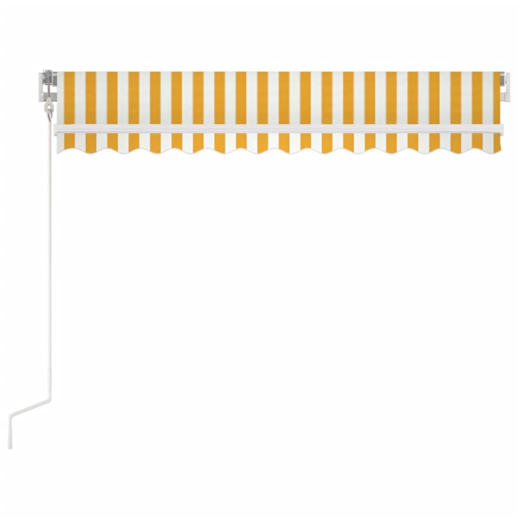 Vidaxl Luifel estende automaticamente 350x250 cm giallo e bianco