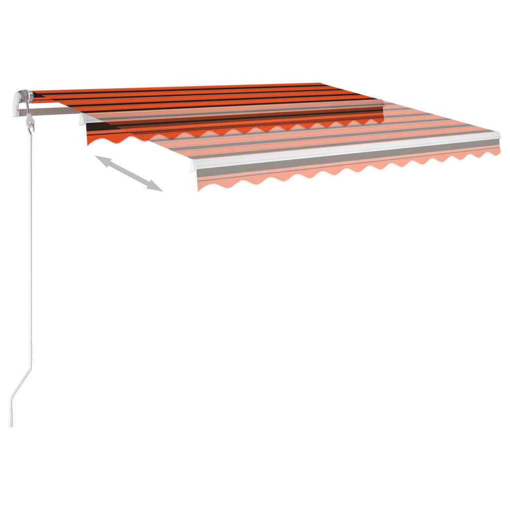 Vidaxl Luifel automático con sensor de viento LED 350x250 cm de color naranja