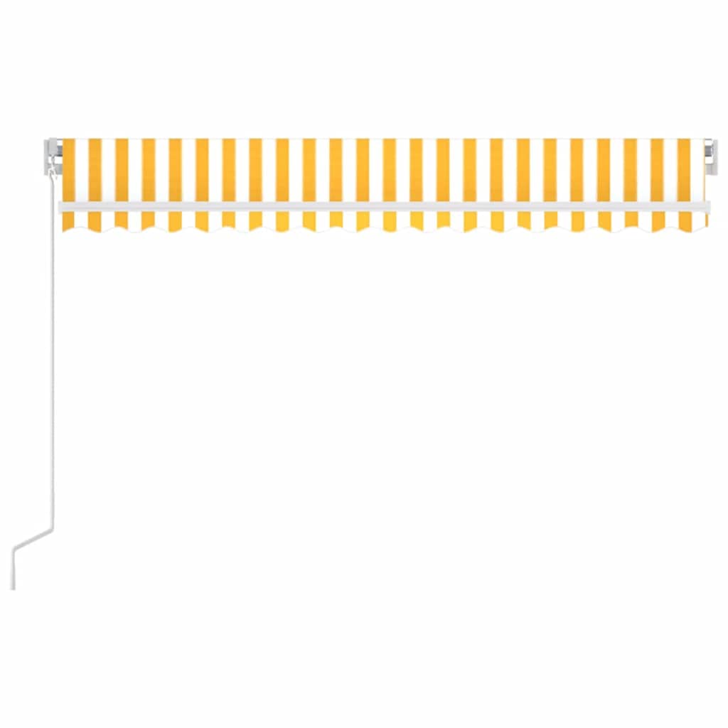 Vidaxl Luifel estendibile manualmente con LED 400x300 cm giallo e bianco