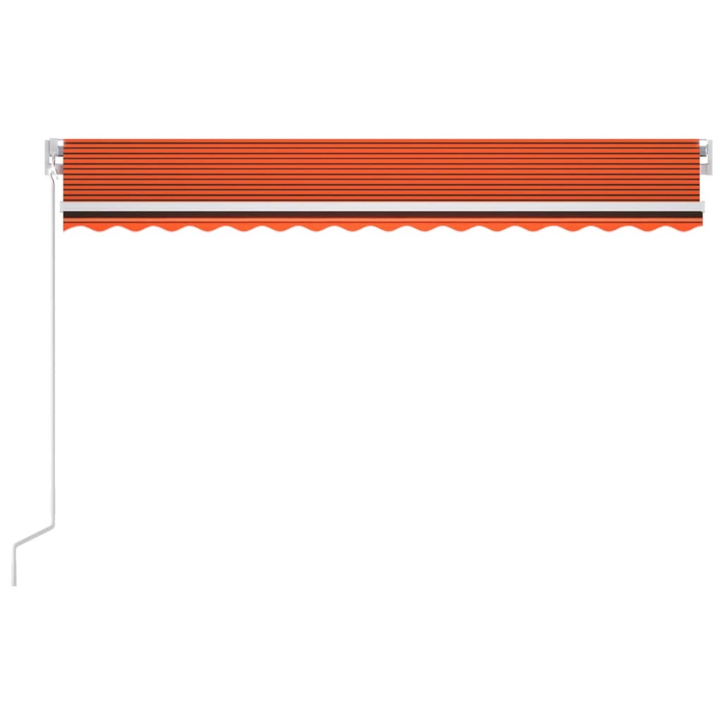 Vidaxl Luifel automático con sensor de viento LED 400x300 cm de color naranja