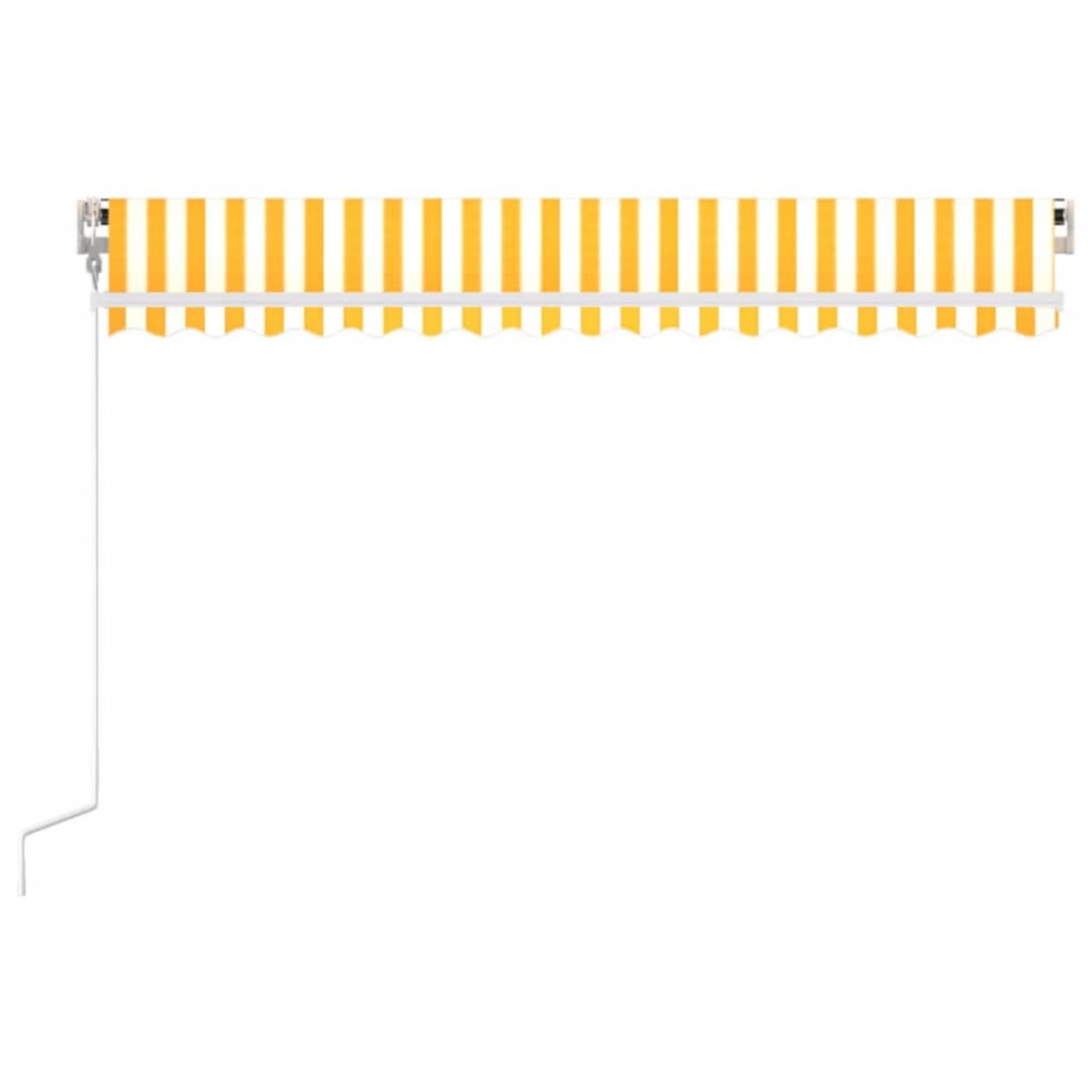 Vidaxl Luifel estende automaticamente 450x300 cm giallo e bianco