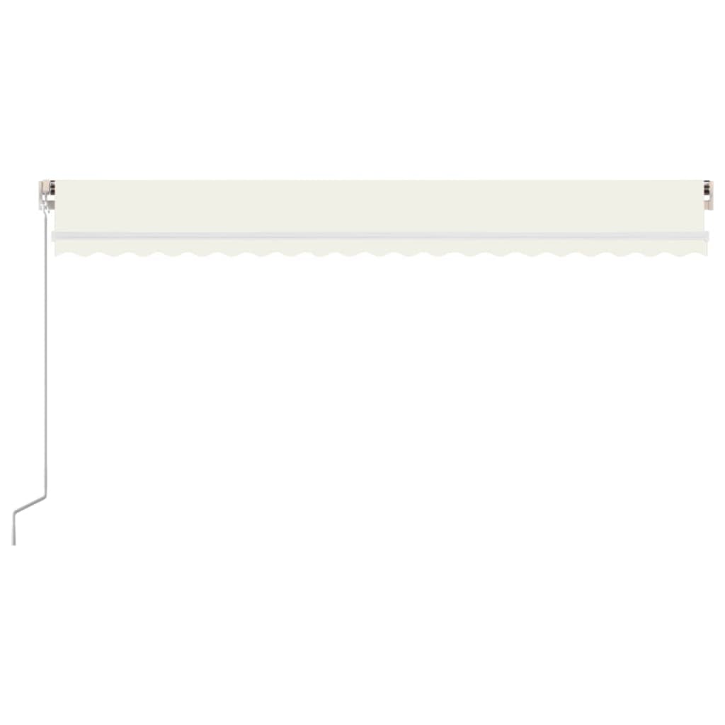 Vidaxl Luifel se puede extender manualmente con LED 500x300 CM Cream -Colored