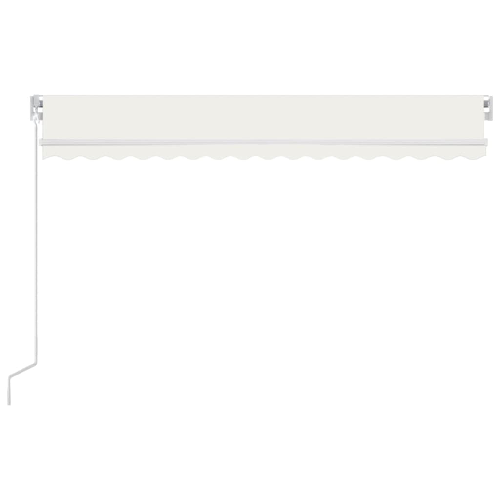 VidaXL Luifel handmatig uittrekbaar met LED 400x350 cm crèmekleurig