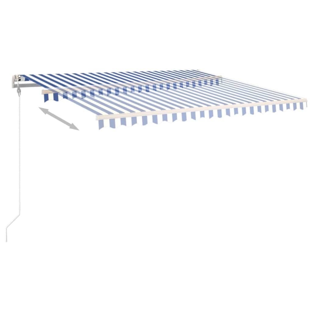 Vidaxl Luifel estende automaticamente 450x350 cm blu e bianco