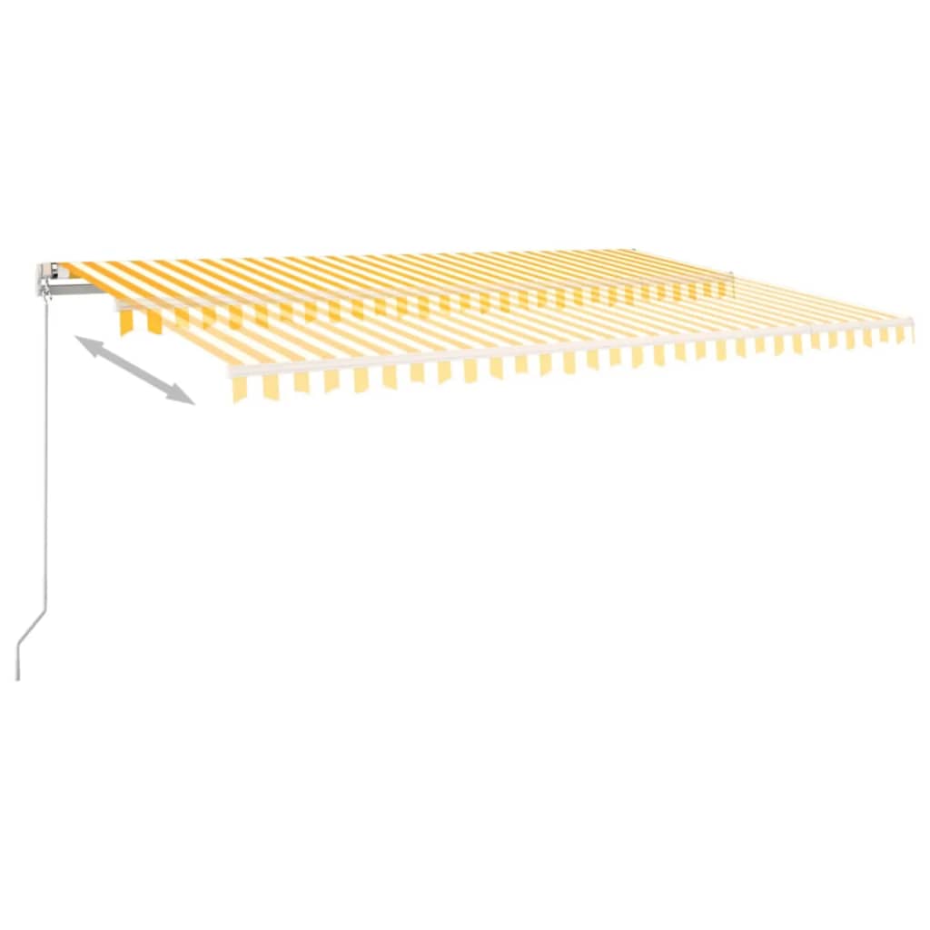 Vidaxl Luifel estende manualmente 500x350 cm giallo e bianco