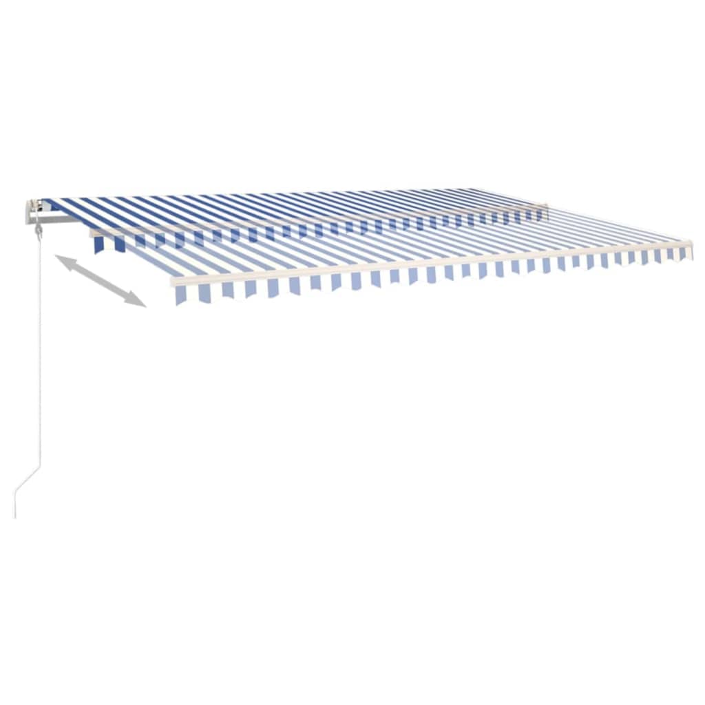 Vidaxl Luifel estende automaticamente 500x350 cm blu e bianco