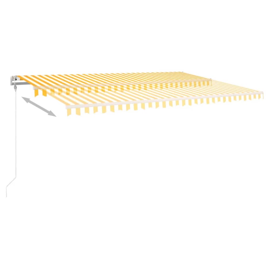 Vidaxl Luifel Automatico estensibile 500x350 cm giallo e bianco