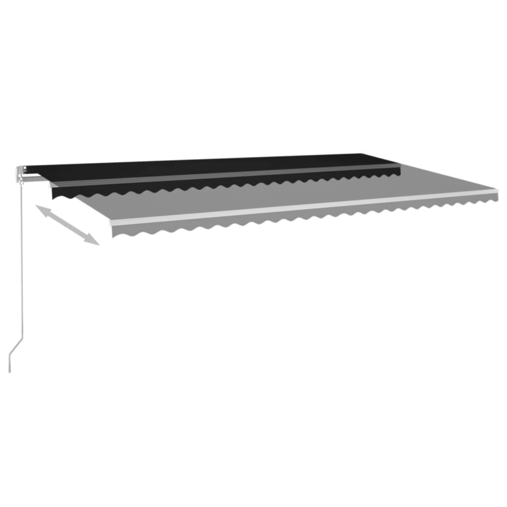 Vidaxl Luifel se puede extender manualmente con color antracita LED 600x350 cm