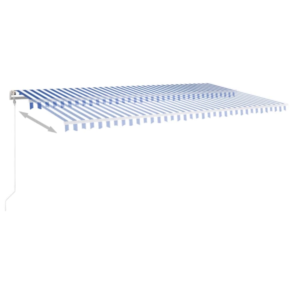 Vidaxl Luifel Automatico estensibile 600x350 cm blu e bianco