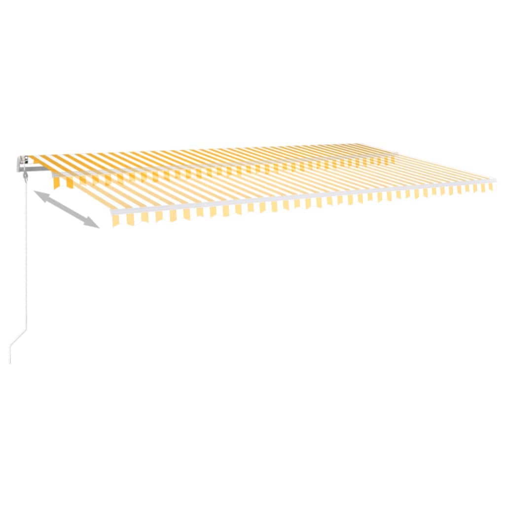 Vidaxl Luifel estende automaticamente 600x350 cm giallo e bianco