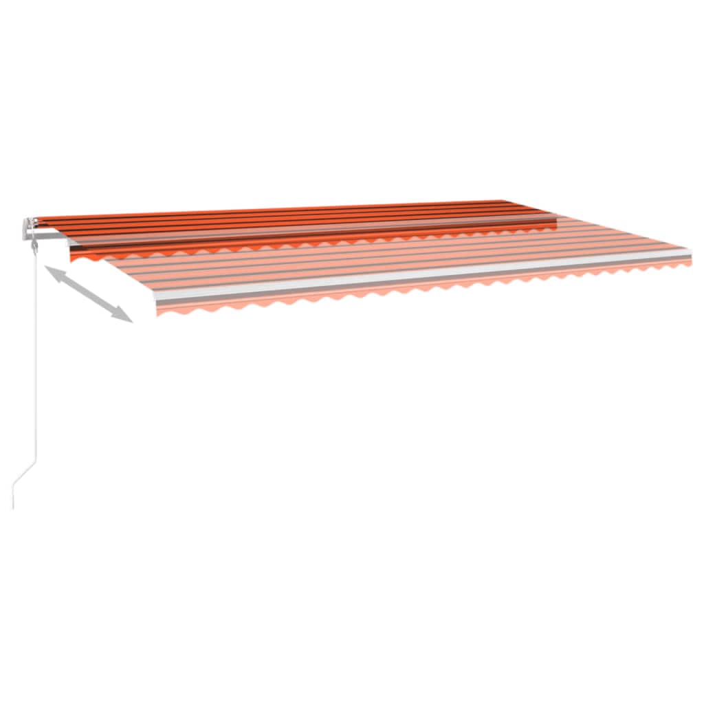 Vidaxl Luifel estende automaticamente 600x350 cm arancione e marrone