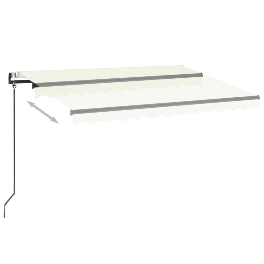 VidaXL Luifel automatisch met LED en windsensor 350x250 cm crèmekleur