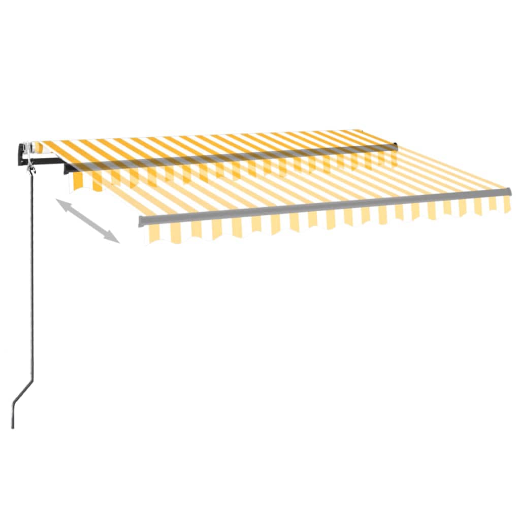 Vidaxl Luifel automático con sensor LED y viento de 350x250 cm amarillo y blanco