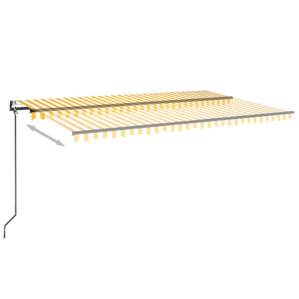 Vidaxl Luifel automático con sensor LED y viento de 500x300 cm amarillo y blanco