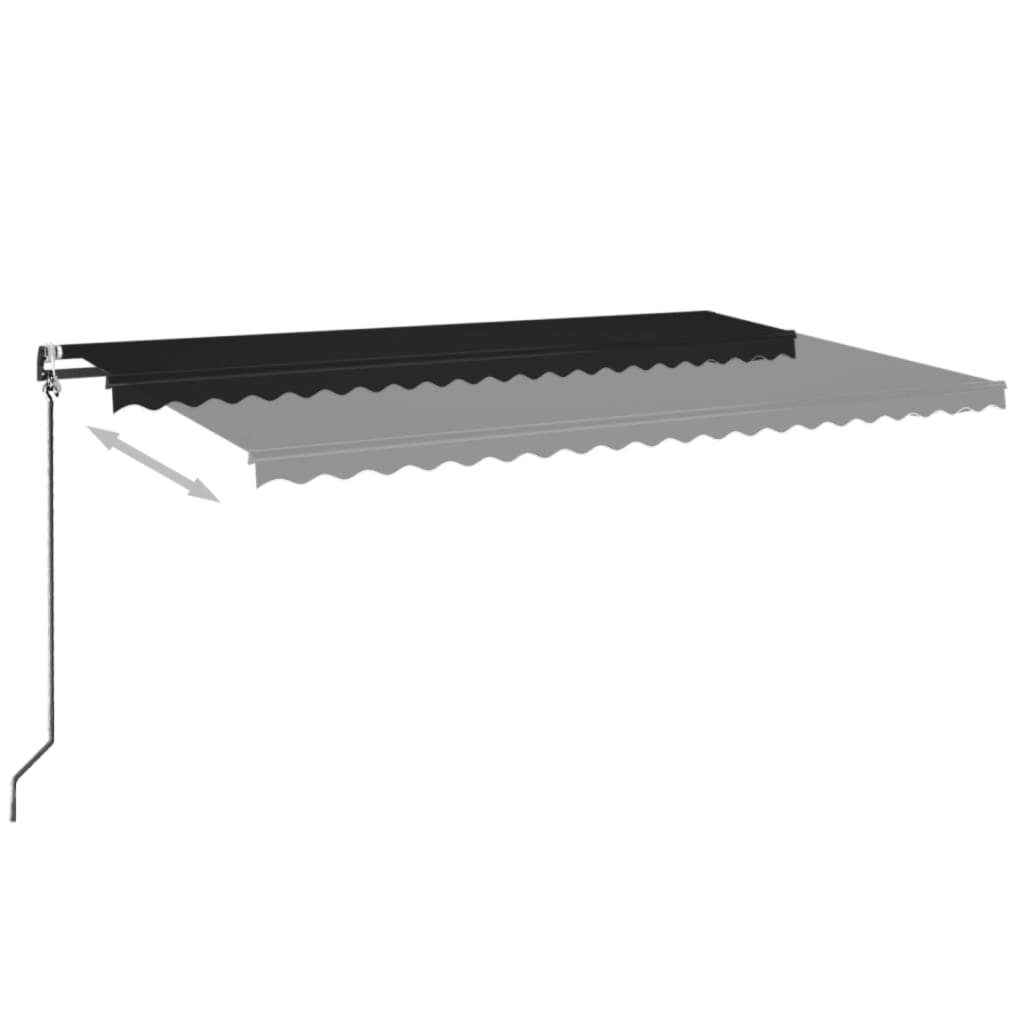 Vidaxl Luifel automatico con LED e sensore del vento 500x350 cm Antracite