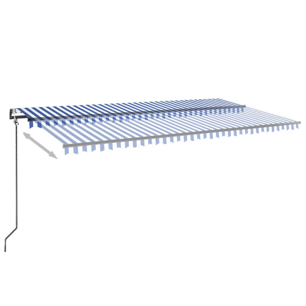 Vidaxl Luifel automatico con LED e sensore del vento 600x350 cm Bianco