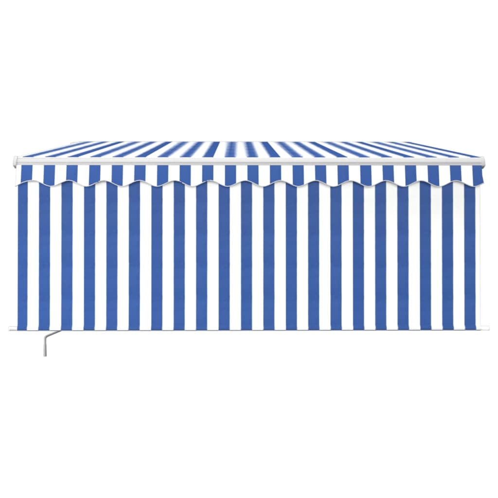 Vidaxl Luifel Manualmente extensible Roller Blind LED 3x2.5 m Blue blanco