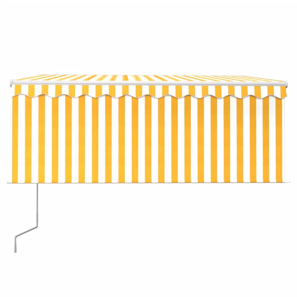 Toldo vidaxx extensible automáticamente con estor enrollable 3x2,5 m amarillo blanco