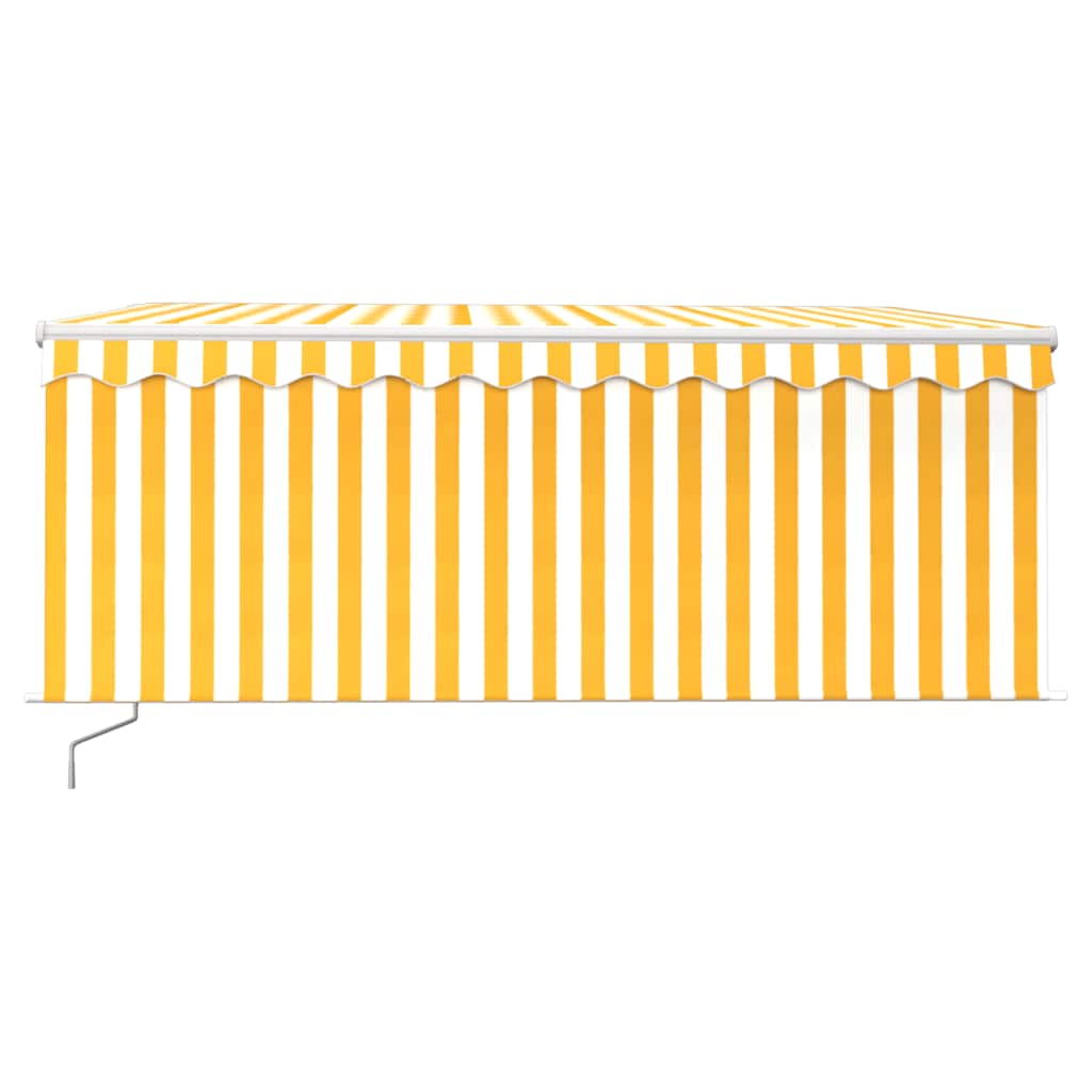 Vidaxl Luifel se puede extender manualmente con ciego de rodillo 3.5x2.5 m blanco amarillo