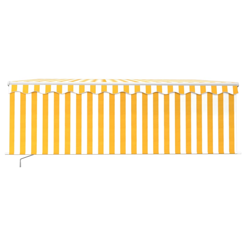 Vidaxl Luifel se puede extender manualmente con ciego de rodillo 4.5x3 m amarillo y blanco