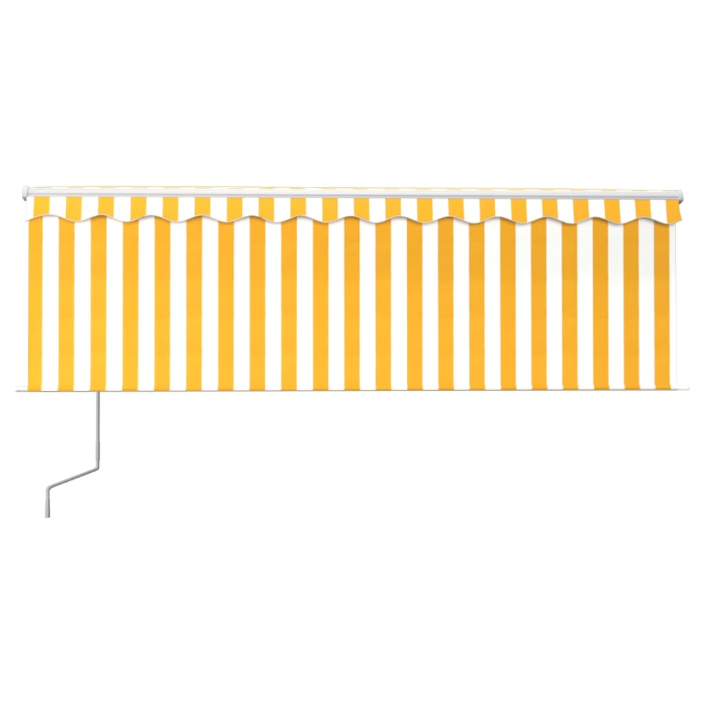 Vidaxl Luifel estendibile automaticamente con il rullo cieco 4.5x3 m bianco giallo