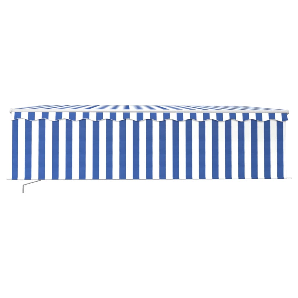 Vidaxl Luifel estendibile manualmente con il rullo cieco 5x3 m blu e bianco