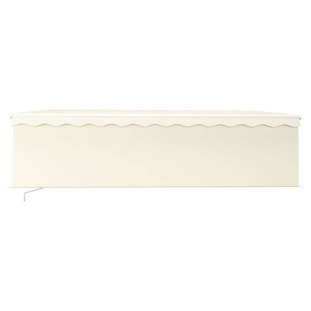 Vidaxl Luifel se puede extender manualmente con ciego de rodillo y LED 5x3 m Cream