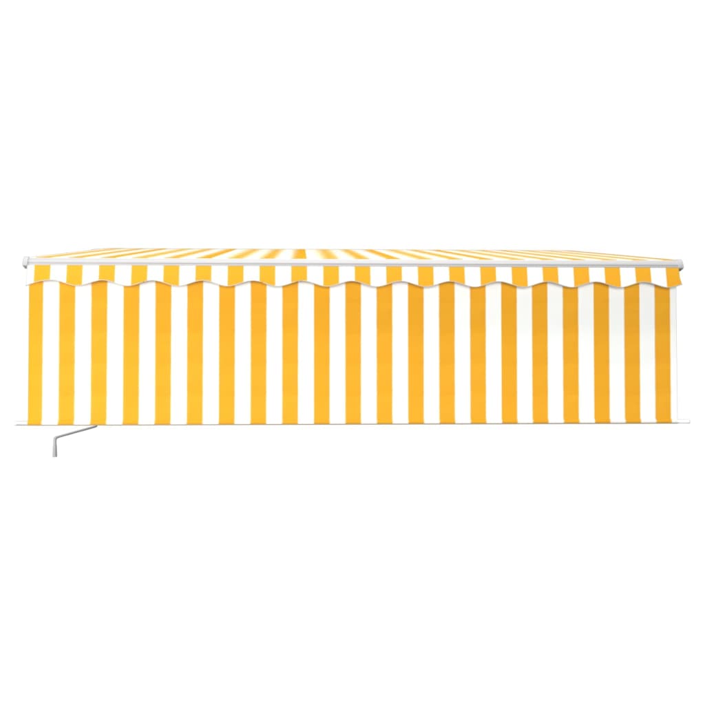 Vidaxl Luifel estensibile manualmente con LED a rullo LED 5x3 m giallo bianco