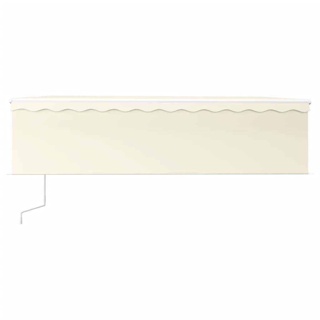 Vidaxl Luifel Automático con Sensor de viento LED de Roller Blind 5x3 M Cream