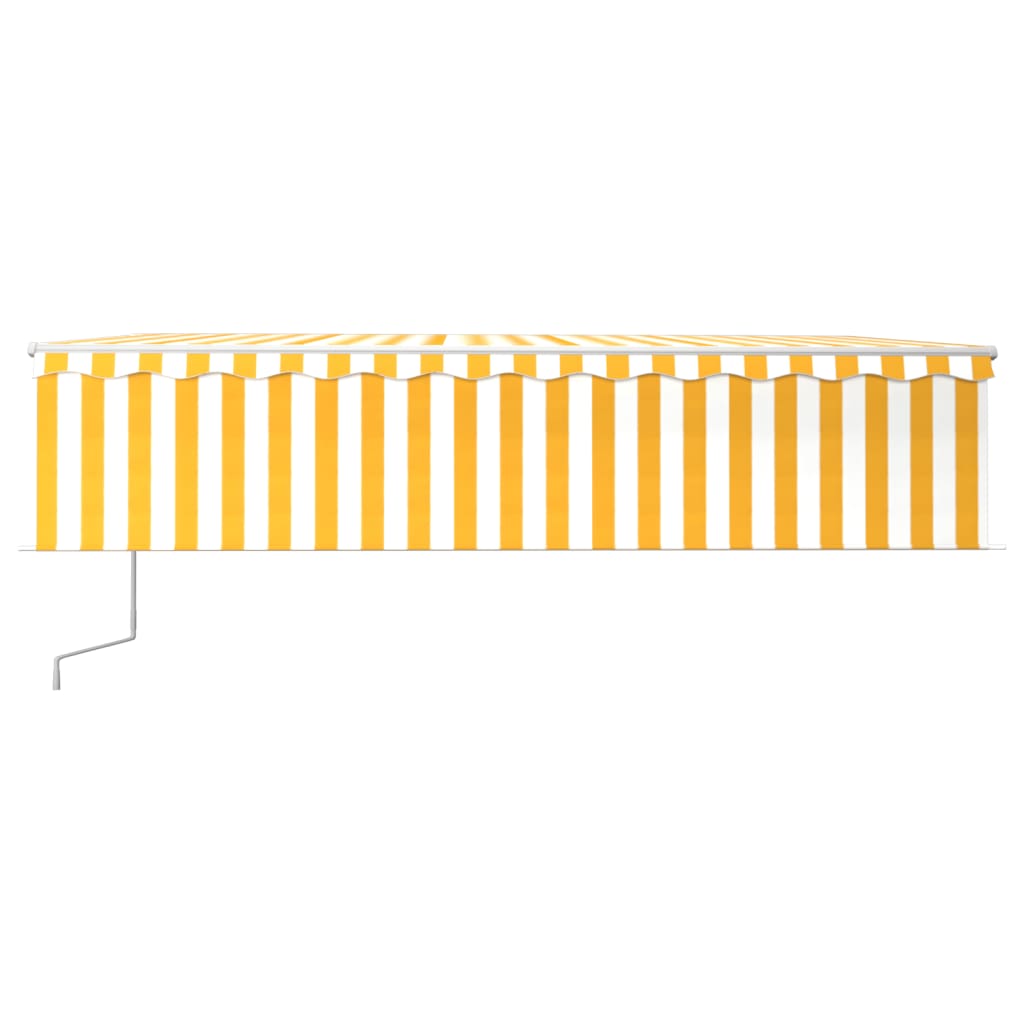 Vidaxl Luifel se puede extender automáticamente con ciego de rodillo 6x3 m amarillo y blanco
