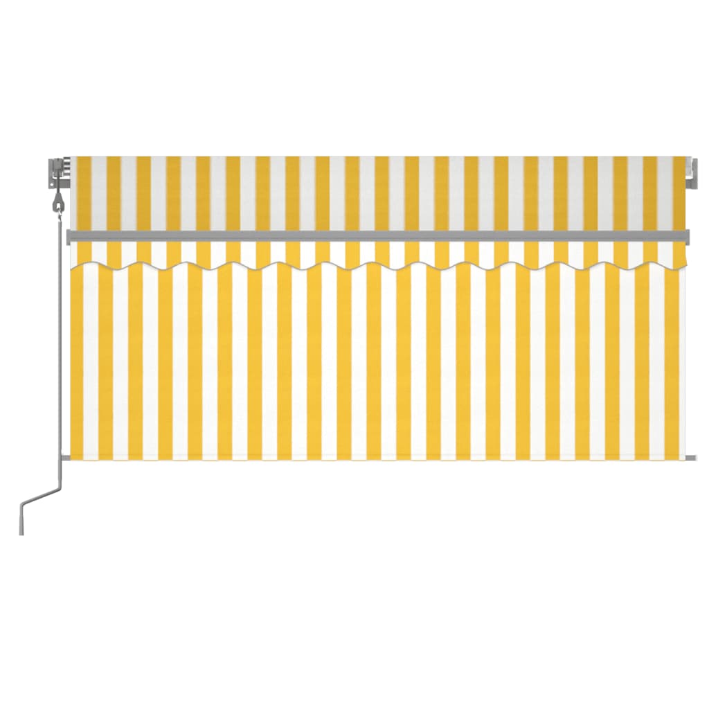 Toldo vidaxx estor enrollable extensible automático 3,5x2,5 m amarillo y blanco