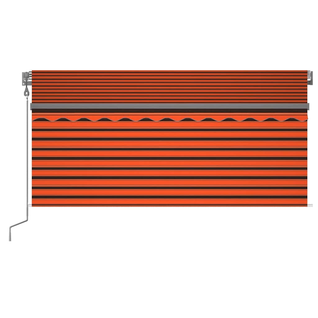 Vidaxl luifel automatisch uittrekbaar rolgordijn 3,5x2,5m oranje bruin